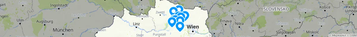 Kartenansicht für Apotheken-Notdienste in der Nähe von Hohenwarth-Mühlbach a.M. (Hollabrunn, Niederösterreich)